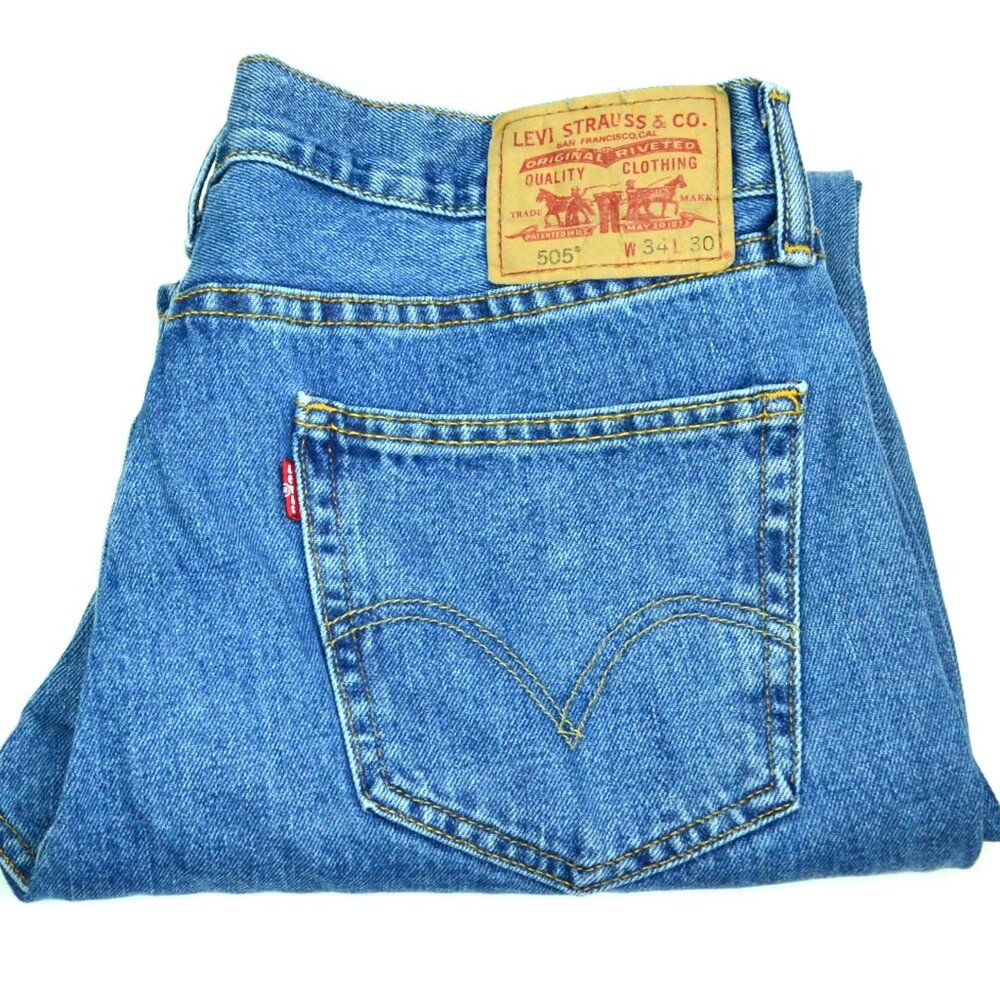 Levi’s 505 Men's Size W34 L30 Blue Classic Straight Fit Denim Jeans